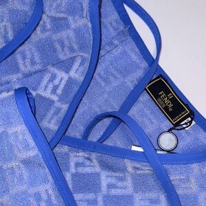 Vintage Fendi FF Zucca Logo Monogram Sarong Skirt Cover Up